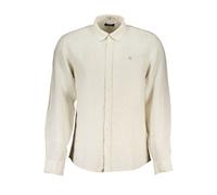 North Sails Mens Linen Shirt Striped Long Sleeve - Ivory - Size Medium