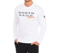North Sails Mens Long-sleeved crew-neck sweatshirt 9022970 men - White Cotton - Size Large