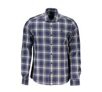 North Sails Mens Plaid Shirt Long Sleeves - Dark Blue Cotton - Size 3XL