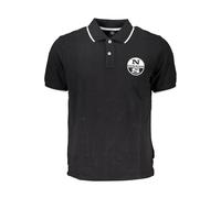 North Sails Mens Polo Shirt Classic Fit Short Sleeves - Black Cotton - Size Large
