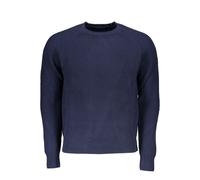 North Sails Mens Ribbed Crew Neck Sweater Classic Style - Dark Blue Cotton - Size Large