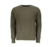 North Sails Mens Ribbed Crew Neck Sweater - Sage Green Cotton - Size Large