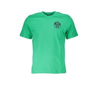 North Sails Mens Short Sleeve Crew Neck Tee - Green Cotton - Size Medium
