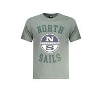 North Sails Mens Short Sleeve Crew Neck Tshirt Nsclassiclogo - Sage Green Cotton - Size Medium