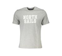 North Sails Mens Tshirt College Print - Grey Cotton - Size Medium