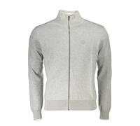 North Sails Mens Zipup Knit Cardigan Sweater - Light Grey Cotton - Size 2XL