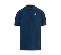 NORTH SAILS Polo Shirt with Logo Patch, Dark Denim, XXL