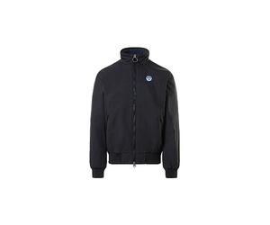 North Sails Sailor Men's Recycled Nylon Jacket - Slim Fit and Fastening with Zip, Black, M