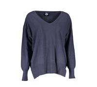 North Sails Womens Vneck Merino Wool Sweater - Dark Blue - Size Small