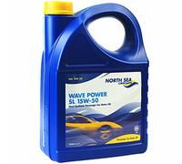 North Sea Lubricants® Wave Power SL Semi Synthetic Car Motor Gasoline Petrol Diesel Engine Oil 15W/50 15W-50 4L 4 Litre - Made In Holland
