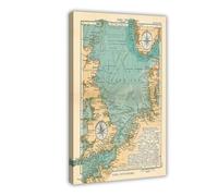 North Sea Map Norse Viking Sailing Routes Explorations of England Map Canvas Art Poster And Wall Art Picture Print Modern Family Bedroom Decor Frame 1