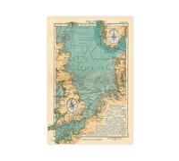 North Sea Map Norse Viking Sailing Routes Explorations of England Map Canvas Art Poster And Wall Art Picture Print Modern Family Bedroom Decor Unframe