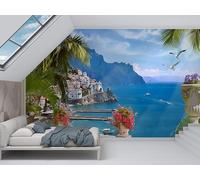 North Sea Water Wallpaper Mural, Blue White Wall Murals, Peel and Stick Self-Adhesive Photo Wallpaper Home Decoration, Small Wall Sticker for Living Room Bedroom 130 * 80cm (W*H) Nature Dunes V9