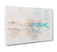 North Shore Beach Hawaii Watercolour Canvas Print for Living Room Bedroom Home Office Décor, Wall Art Picture Ready to Hang, 30 x 20 Inch (76 x 50 cm)