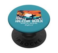 North Shore Haleiwa Beach Hawaii Vacation Vintage Surf PopSockets Adhesive PopGrip
