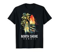 North Shore Hawaii Surf Board Oahu Haleiwa Surfing Surfer Value Graphic T-Shirt, Men, Black, S