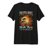 North Shore Hawaii Surfing Wave Retro Tropical Sunset Premium T-Shirt