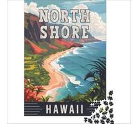 North Shore in Hawaii jigsaw 1000 piece | relaxing solo activity for adults to unwind after a long day at work and switch off from phones and screens38x26cm