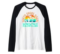 North Shore Kauai Hawaii Surfing Beach Ocean Waves Surf Raglan Baseball Tee