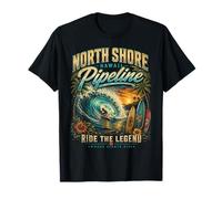 North Shore Pipeline Hawaii Ride The Legend Surf Addcited T-Shirt