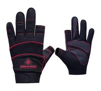 NORTH SKIN Fingerless Safety Work Gloves Flexible Heavy Duty Performance Carpenter Paint Anti Slip Training Palm Wheelchair Assembly Camping Gloves for Men Women (Red, XS)
