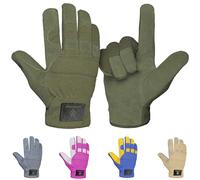 NORTH SKIN Leather Gardening Work Gloves Heavy Duty Breathable Thorn Proof Garden Gloves Flexible Mechanics Building Construction Safety Working Utility Gloves Men Women (Green, S)