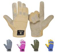 NORTH SKIN Mechanic Work Gloves Heavy Duty Utility Safety Leather Working Gloves High Dexterity, Flexible, Firm Grip Multi Purpose for DIY Gardening, Construction, Automotive Men Women (Tan, XL)