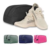 NORTH SKIN Sports Shoe Bag Water Resistant Gym Kit Fitness Organiser with Inner Pocket Travel Hiking Dust Proof Portable Plain Boot Bag Storage for Football Rugby Cricket Golf ((Black))