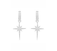 North Star Burst Small Drop Earrings Silver Latelita White One Size