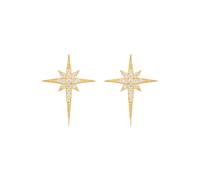 North Star Small Stud Earrings Gold Latelita White One Size