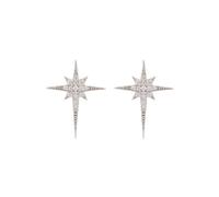 North Star Small Stud Earrings Silver Latelita White One Size
