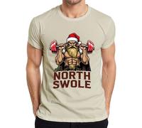 North Swole Santa Fitness Gym Bodybuilding Gift Men's T-Shirt, natural, S