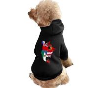 North U.S.A Historic Flag Map Printed Dog Hoodie Breathable Soft Cat Sweatshirt for Small Medium Large XS