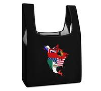 North U.S.A Historic Flag Map Reusable Grocery Bags Shopping Large Capacity Washable Foldable Tote Bag Fits in Pocket