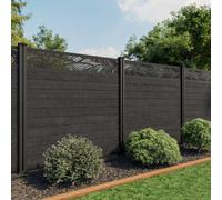 North Valley Composites 6Ft High Black Ash Composite Fence Panel With Leaf Trellis