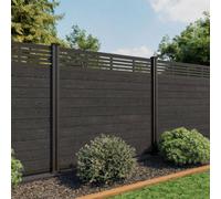 North Valley Composites 6Ft High Black Ash Composite Fence Panel With Slatted Trellis