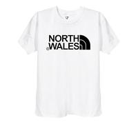 North Wales Gift T-Shirt, Hand-Printed Design on Soft Cotton Top - S27 (UK, Alpha, S, Regular, Regular, White)