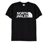 North Wales Gift T-Shirt, Hand-Printed Design on Soft Cotton Top - S27 (UK, Alpha, XXL, Regular, Regular, Black)