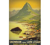 North Wales Travel Poster - A4 Wall Art, Wanderlust Print, Inspirational World Map, Vintage City, Retro Poster, Home Decor for Living Room, Office, Gift Idea for Travel Lovers
