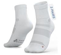 North Wind Performance Quarter Length Running Socks (3 Pairs) - Anti-Blister Cushioned Compression, Breathable Moisture-Wicking Grip for Men & Women, Gym, Long-Distance Running & Hyrox