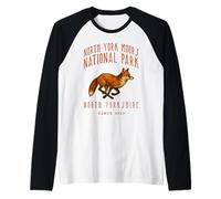 North York Moors National Park Fox Wildlife Raglan Baseball Tee