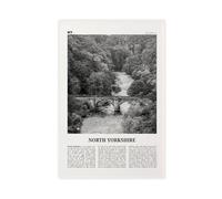 North Yorkshire Black And White, England City Travel Landscape Canvas Wall Art Posters And Prints Room Aesthetic Bedroom Office Decor 16x24inch(40x60cm)