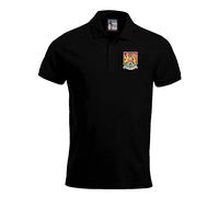 Northampton 1960s Retro Football Polo Embroidered Logo Black