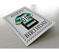 NORTHAMPTON SAINTS RUGBY BIRTHDAY CARD - CUSTOMISED RUGBY TEAM JERSEY THEMED FRIDGE MAGNET BIRTHDAY CARD - THE BEST A FAN CAN GET!