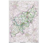 Northamptonshire County Map-Plastic Coated