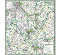 Northamptonshire - UK County Map Paper Laminated - 78 x 85 cm