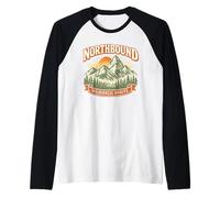 Northbound Wilderness Awaits Vintage Mountain Adventure Raglan Baseball Tee