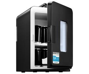 NORTHCLAN Mini Fridge for Bedroom with 220 V AC/12 V DC for Car, 15 L Portable Electric Cooler and Heating Fridge for Home, Perfect for Drinks, Cosmetics, Snacks, Max & Eco Mode, Black