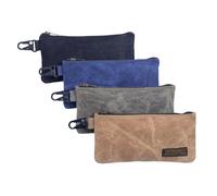 NorthClimbOtd Small Tool Bag, Waxed Canvas Zippered Pouch, Tool Pouches with Zipper, Utility Small Tool Pouch for Tool Organizers and Storage, 8.5" x 4" - 4-Pack