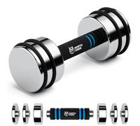 Northdeer Adjustable Dumbbell Ultracompact 15kg Single (7kg/10kg/12kg/15kg) Chrome Dumbbell with Foam Handle Home Gym Workout (1×15kg)